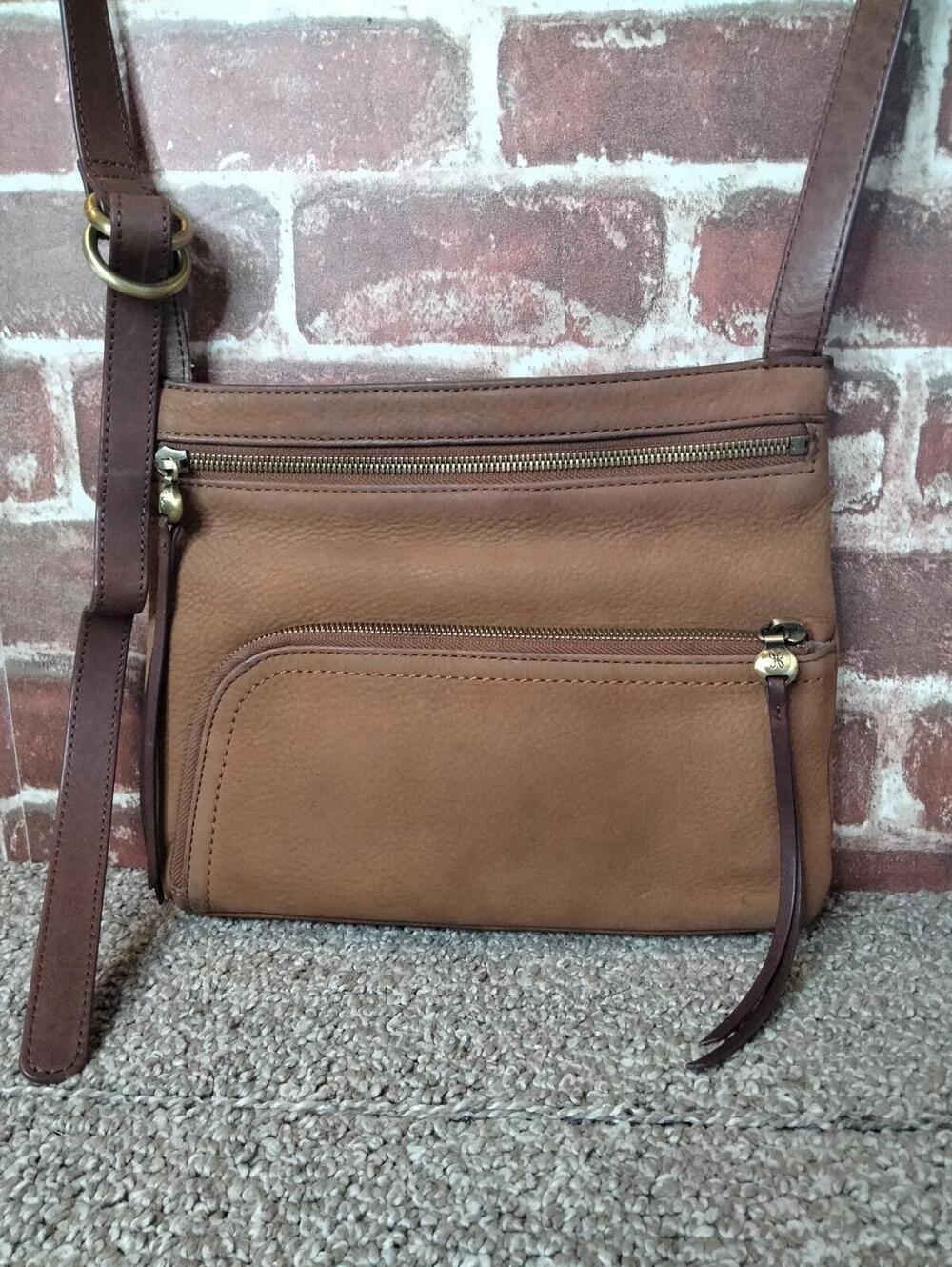 Hobo International Casie Leather Multi Pocket Crossbody Bag Tan